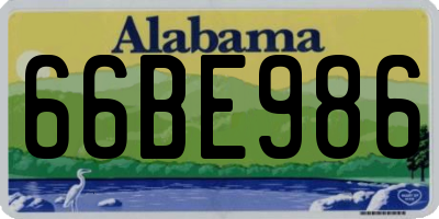 AL license plate 66BE986