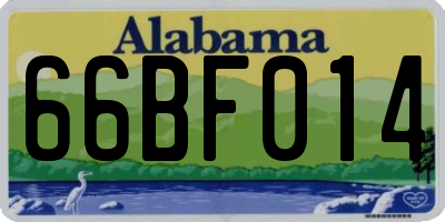 AL license plate 66BF014