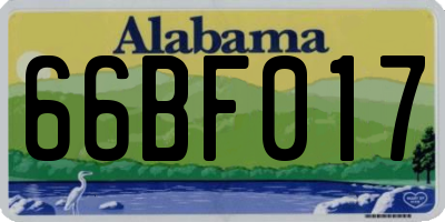 AL license plate 66BF017