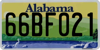 AL license plate 66BF021