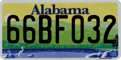 AL license plate 66BF032