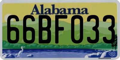AL license plate 66BF033