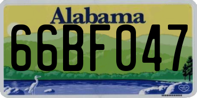 AL license plate 66BF047