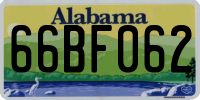 AL license plate 66BF062