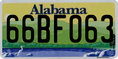 AL license plate 66BF063