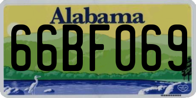 AL license plate 66BF069