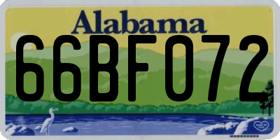 AL license plate 66BF072