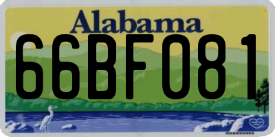 AL license plate 66BF081