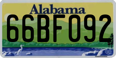 AL license plate 66BF092
