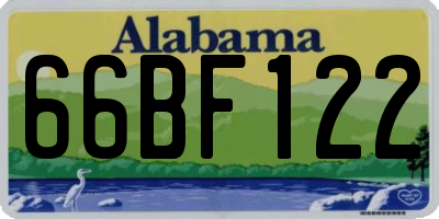 AL license plate 66BF122