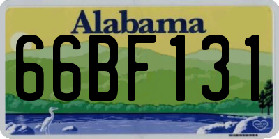 AL license plate 66BF131
