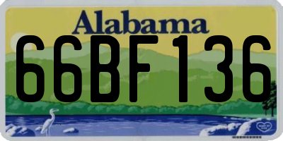 AL license plate 66BF136