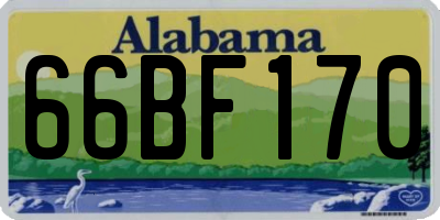 AL license plate 66BF170