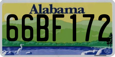 AL license plate 66BF172