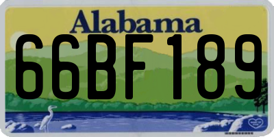 AL license plate 66BF189