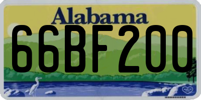 AL license plate 66BF200