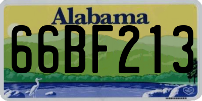 AL license plate 66BF213