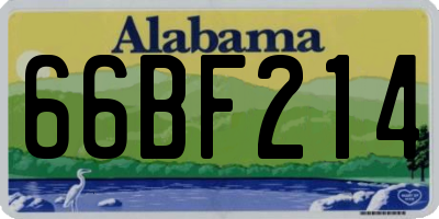AL license plate 66BF214