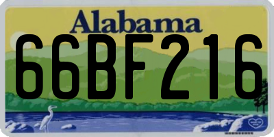 AL license plate 66BF216