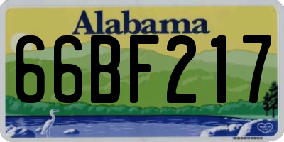 AL license plate 66BF217