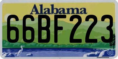 AL license plate 66BF223