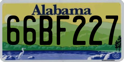 AL license plate 66BF227