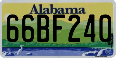 AL license plate 66BF240