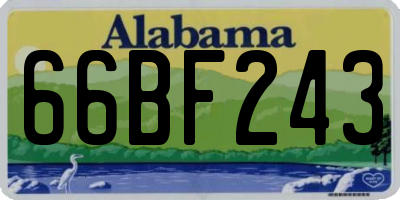 AL license plate 66BF243