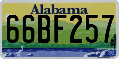 AL license plate 66BF257