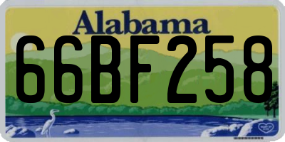 AL license plate 66BF258