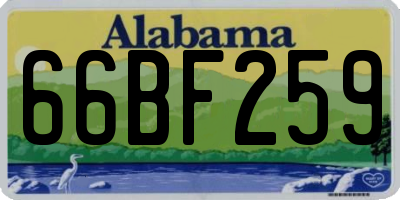AL license plate 66BF259