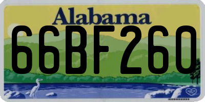 AL license plate 66BF260