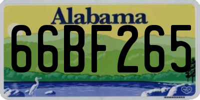 AL license plate 66BF265