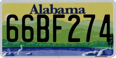 AL license plate 66BF274
