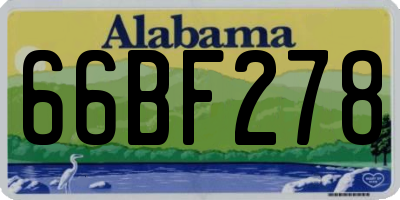 AL license plate 66BF278