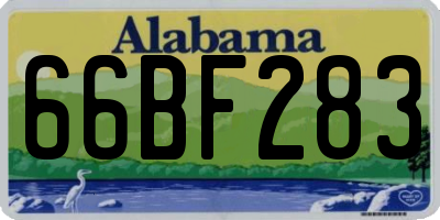 AL license plate 66BF283