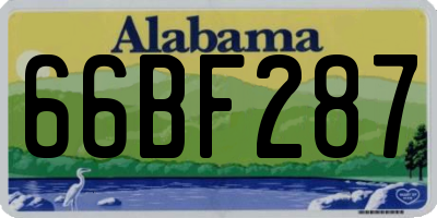 AL license plate 66BF287