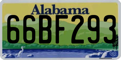 AL license plate 66BF293