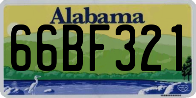 AL license plate 66BF321