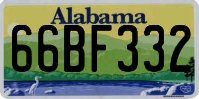 AL license plate 66BF332