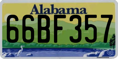 AL license plate 66BF357