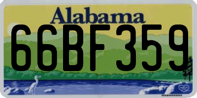 AL license plate 66BF359