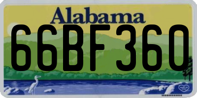AL license plate 66BF360