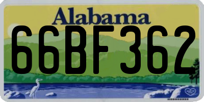 AL license plate 66BF362