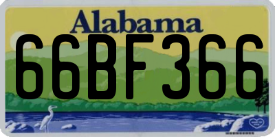 AL license plate 66BF366