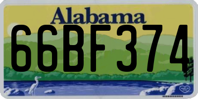AL license plate 66BF374