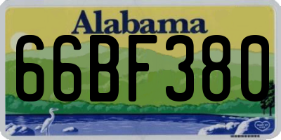 AL license plate 66BF380