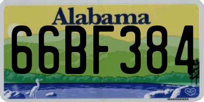 AL license plate 66BF384