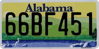 AL license plate 66BF451
