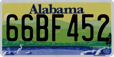 AL license plate 66BF452